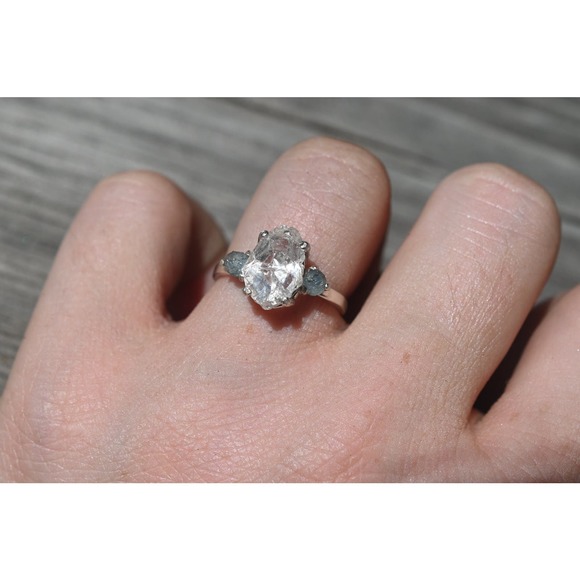 alternative raw diamond engagement ring raw crystal size 4 5 6 7 8 8 9 10 11 12 - Picture 2 of 5